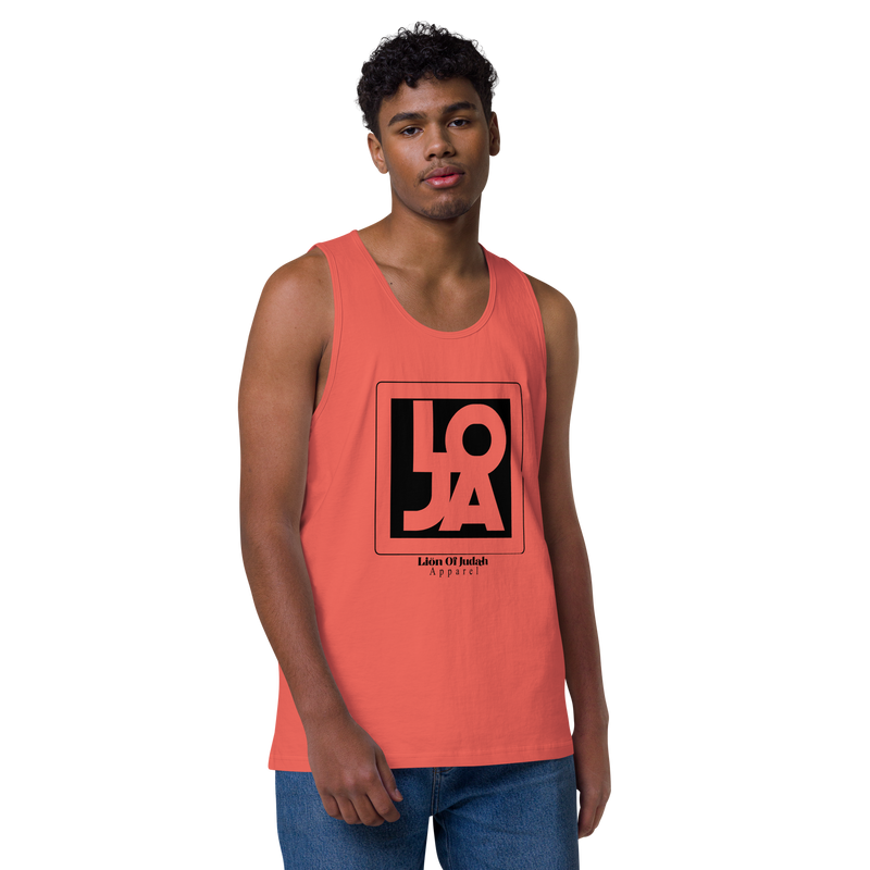 Lion Of Judah Apparel Black Design logo Men’s premium tank top