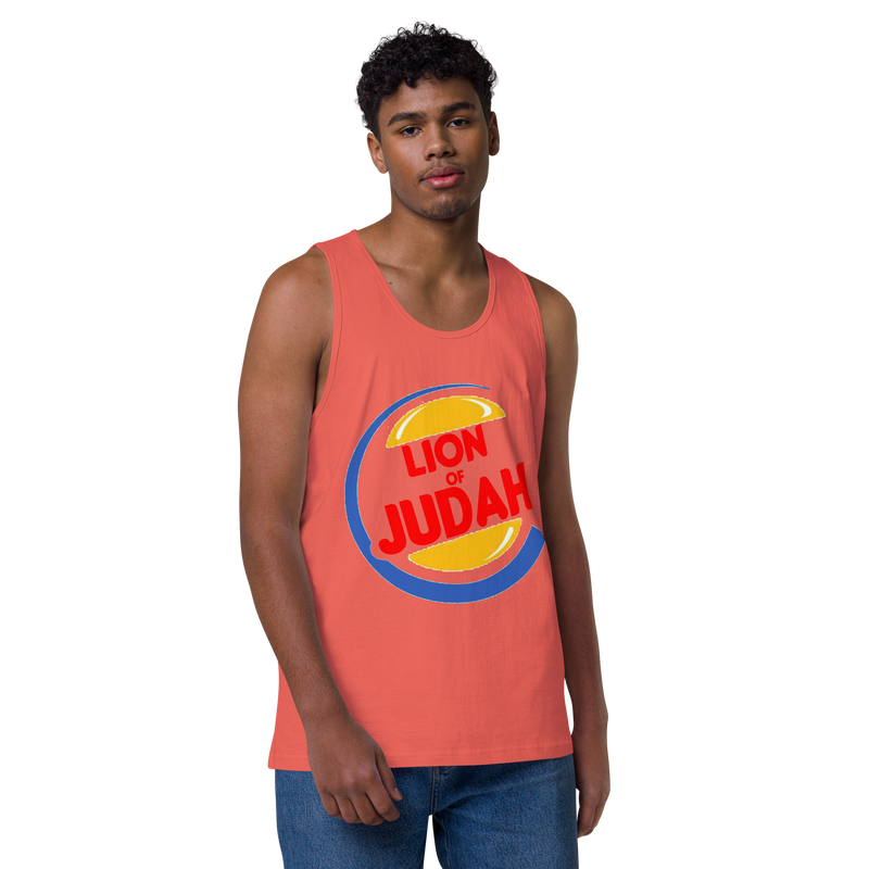 Lion Of Judah (BK) Burger King Spinoff Design Men’s premium tank top
