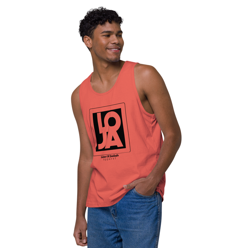 Lion Of Judah Apparel Black Design logo Men’s premium tank top