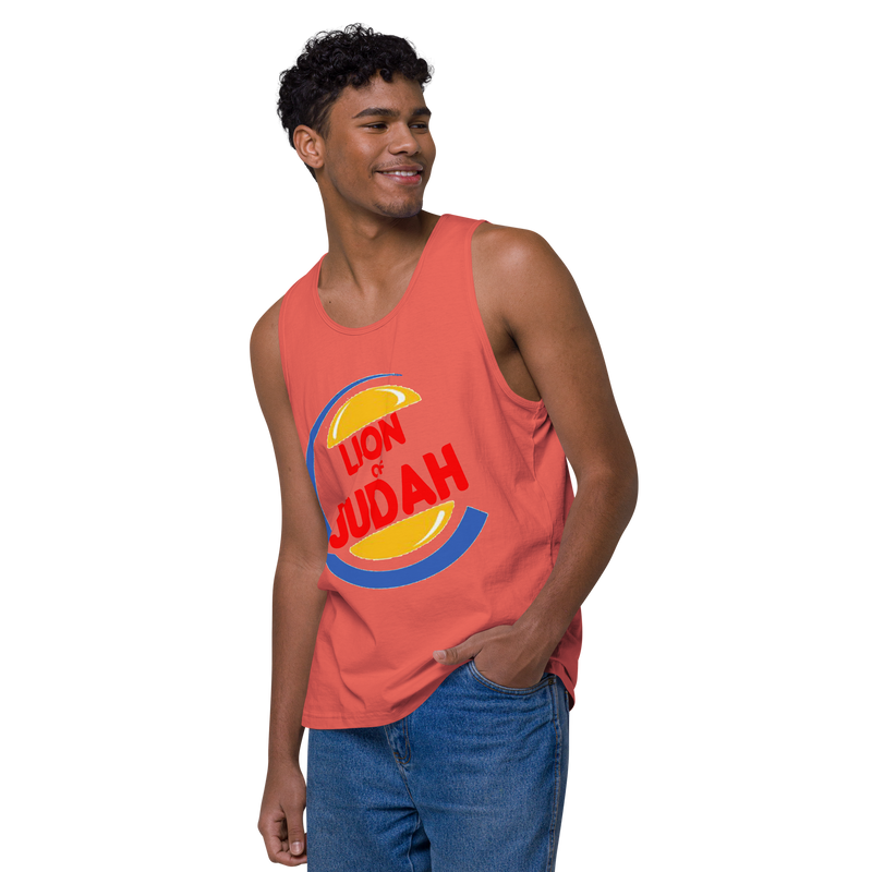 Lion Of Judah (BK) Burger King Spinoff Design Men’s premium tank top