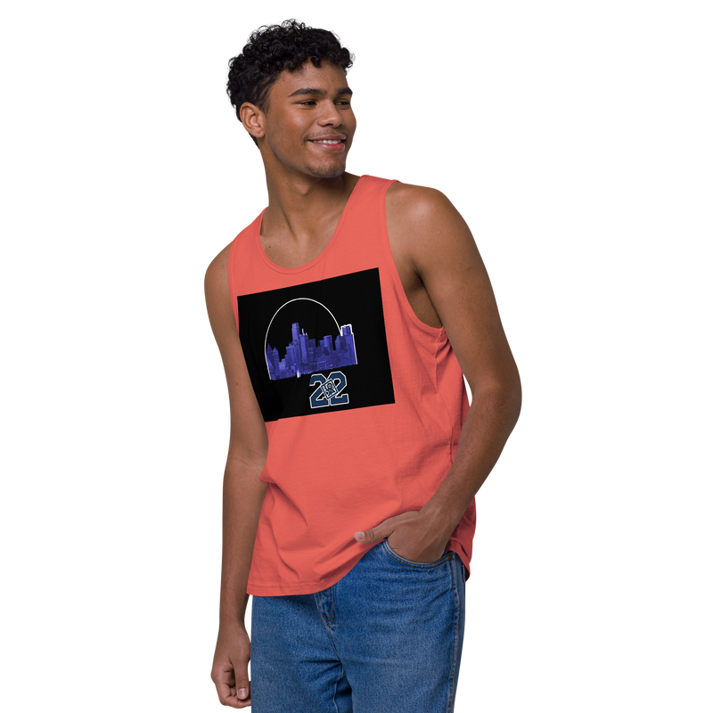 Dallas Texas Skyline Design Men’s premium tank top