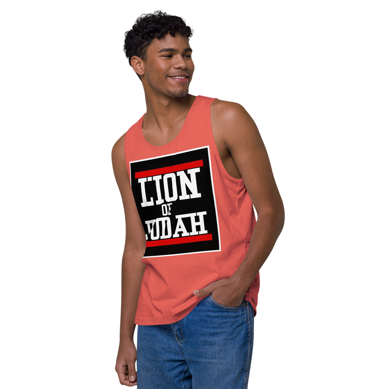 Lion of Judah logo Design Men’s premium tank top
