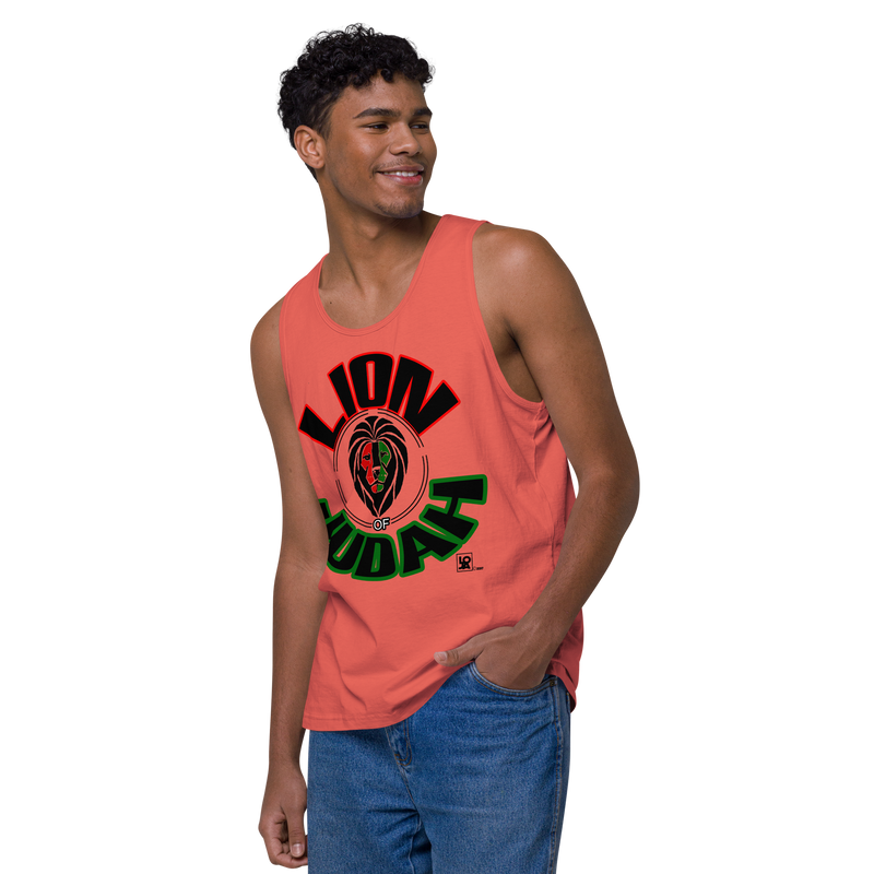 Lion Of Judah Design Men’s premium tank top