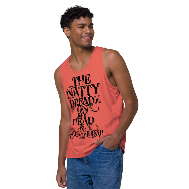 From The Natty Dreadz on my head Lion Of Judah is in me! Men’s premium tank top
