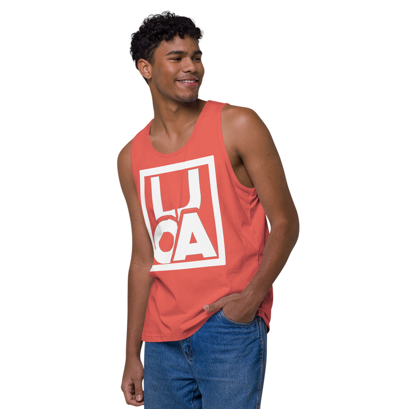 Lion Of Judah Apparel White new logo Men’s Premium Tank Top