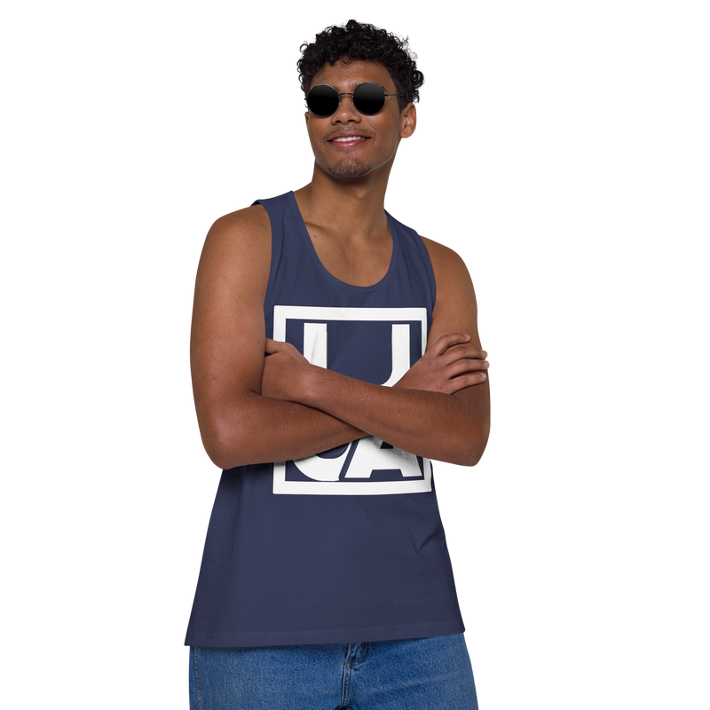 Lion Of Judah Apparel White new logo Men’s Premium Tank Top