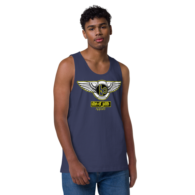 Lion Of Judah Yellow Design logo Men’s premium tank top