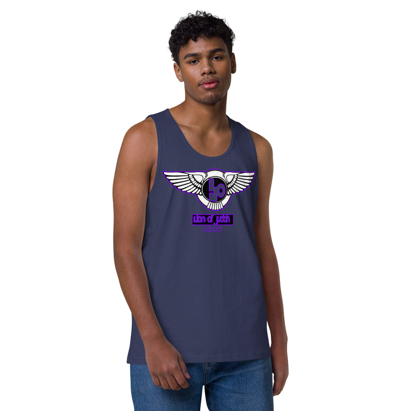Lion Of Judah Purple Design logo Men’s premium tank top