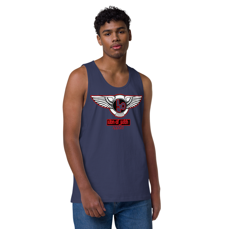 Lion Of Judah Red Design logo Men’s premium tank top
