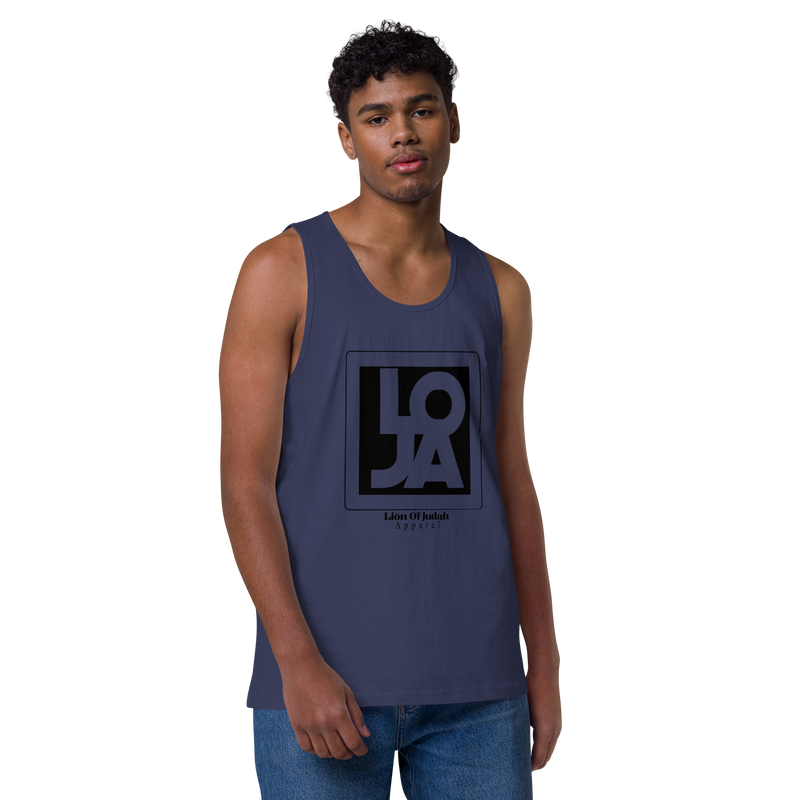 Lion Of Judah Apparel Black Design logo Men’s premium tank top