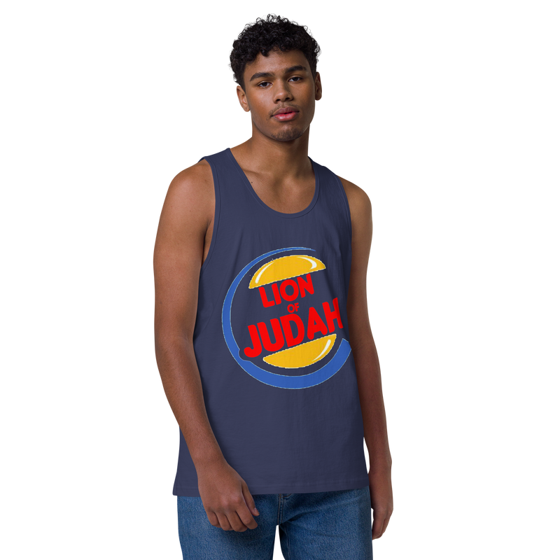 Lion Of Judah (BK) Burger King Spinoff Design Men’s premium tank top