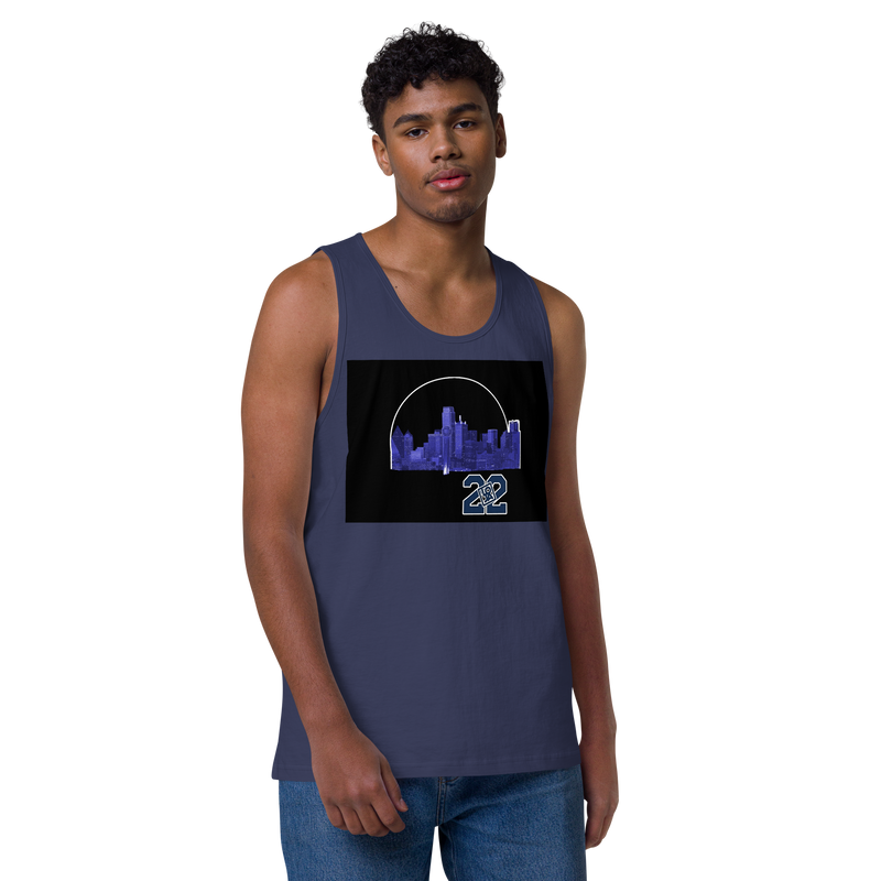 Dallas Texas Skyline Design Men’s premium tank top