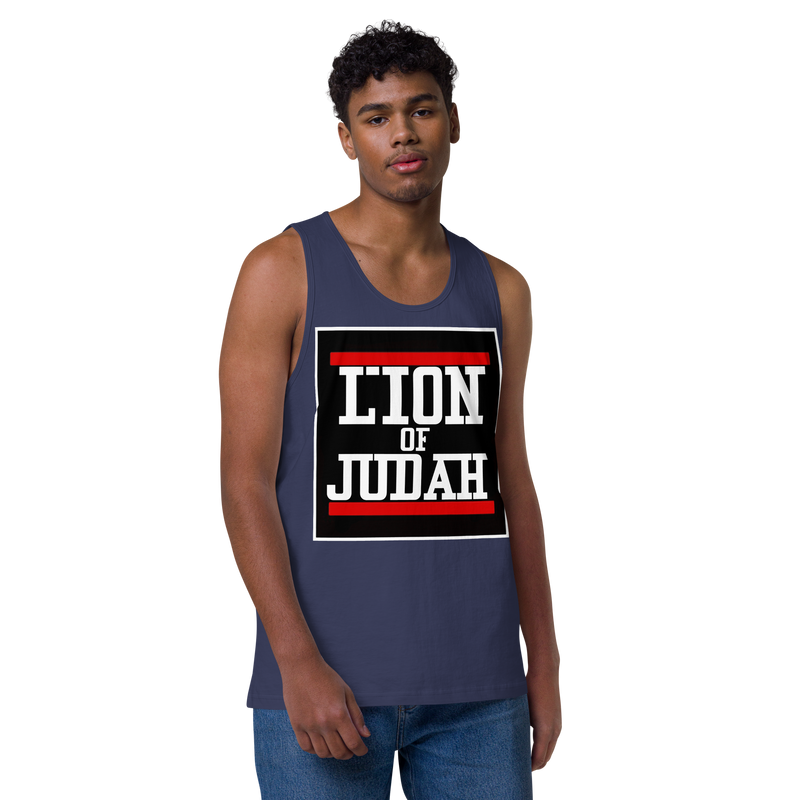 Lion of Judah logo Design Men’s premium tank top