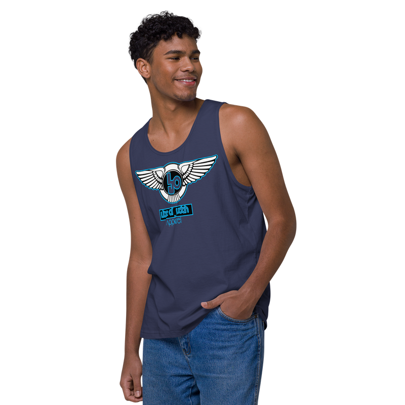 Lion Of Judah Baby Blue Design logo Men’s premium tank top