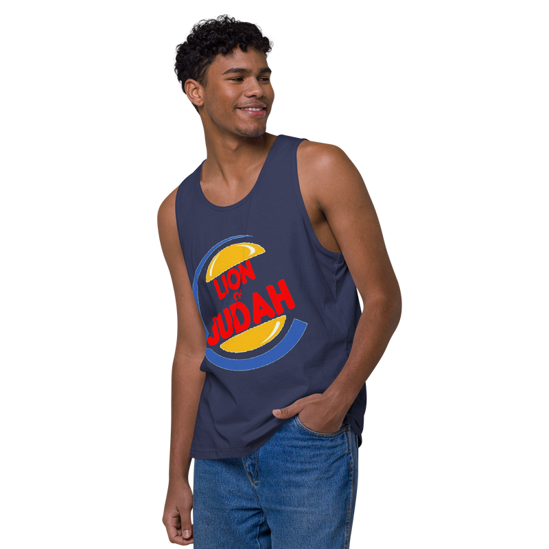 Lion Of Judah (BK) Burger King Spinoff Design Men’s premium tank top