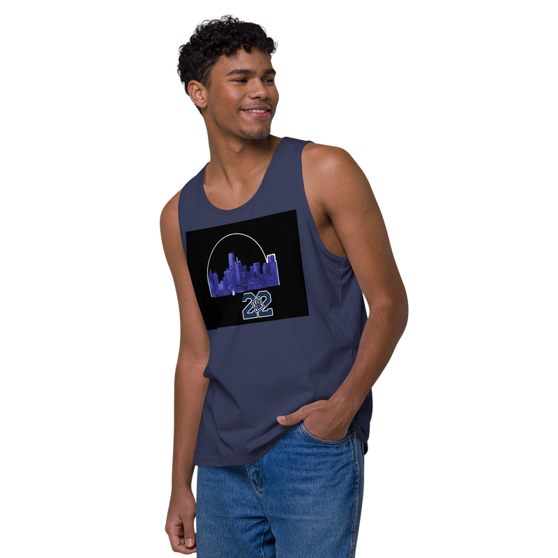 Dallas Texas Skyline Design Men’s premium tank top
