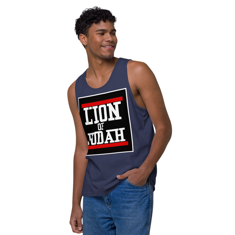 Lion of Judah logo Design Men’s premium tank top