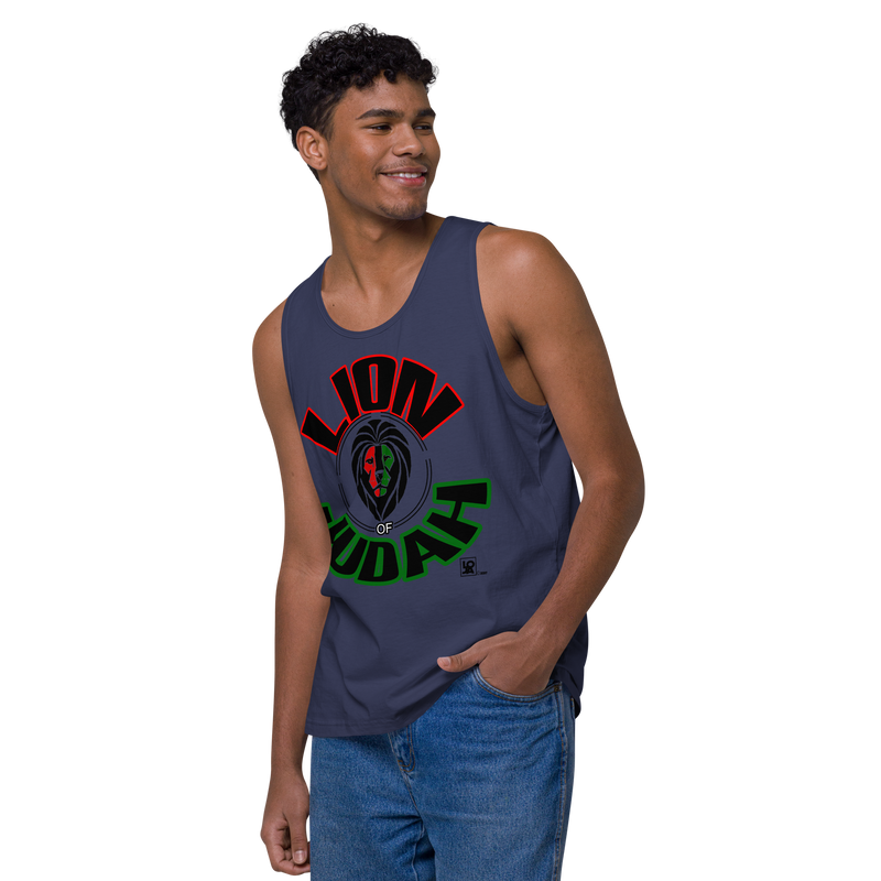 Lion Of Judah Design Men’s premium tank top