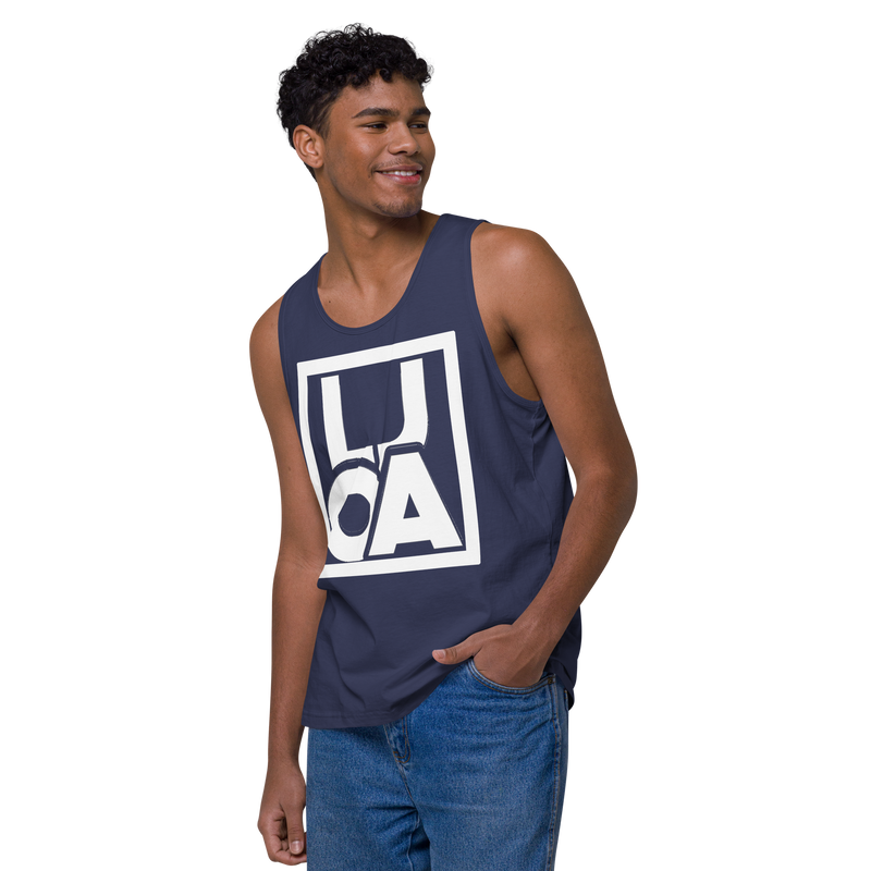 Lion Of Judah Apparel White new logo Men’s Premium Tank Top