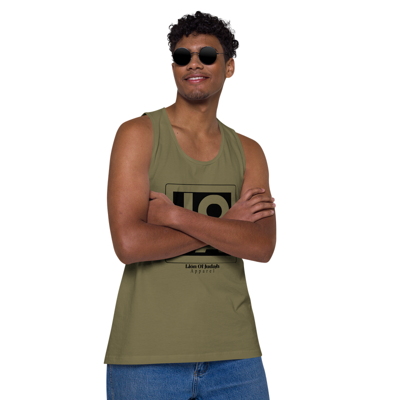 Lion Of Judah Apparel Black Design logo Men’s premium tank top