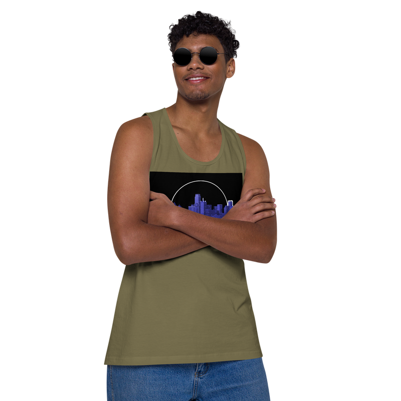 Dallas Texas Skyline Design Men’s premium tank top