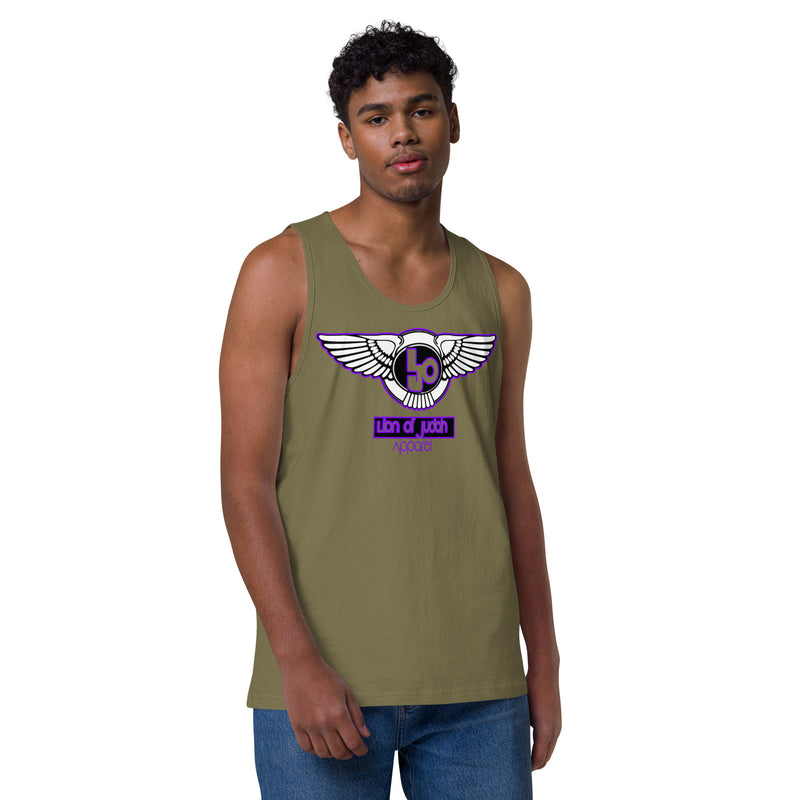 Lion Of Judah Purple Design logo Men’s premium tank top