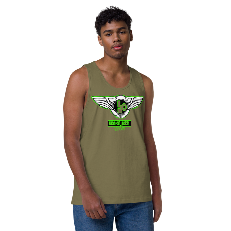 Lion Of Judah Green Design logo Men’s premium tank top