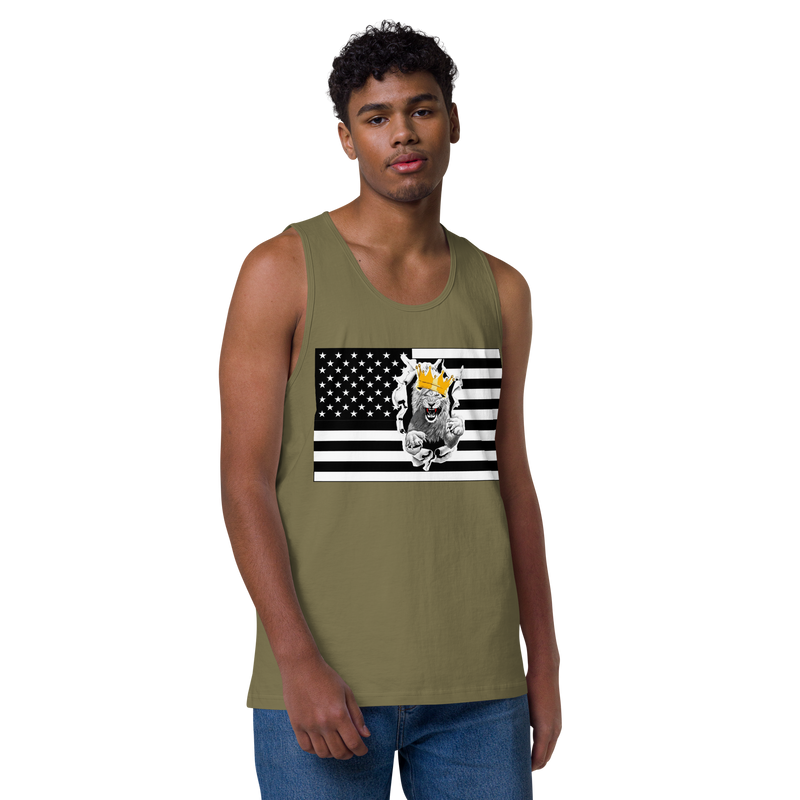 Lion Of Judah Flag Design Men’s premium tank top