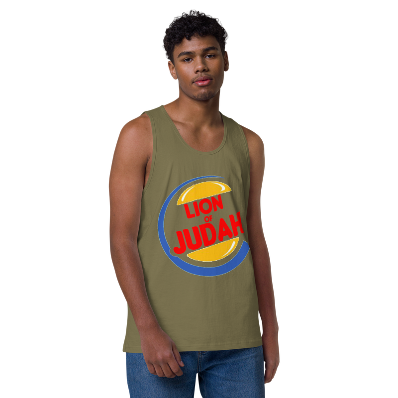 Lion Of Judah (BK) Burger King Spinoff Design Men’s premium tank top