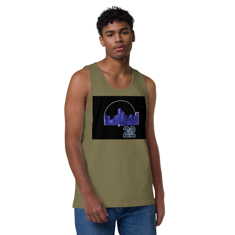 Dallas Texas Skyline Design Men’s premium tank top