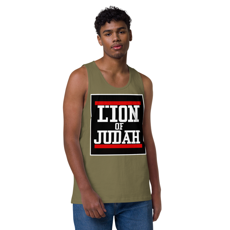 Lion of Judah logo Design Men’s premium tank top