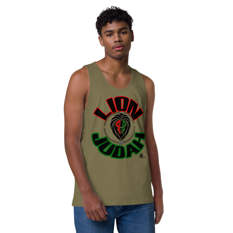 Lion Of Judah Design Men’s premium tank top