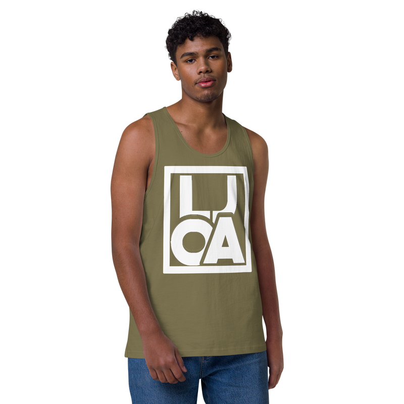 Lion Of Judah Apparel White new logo Men’s Premium Tank Top