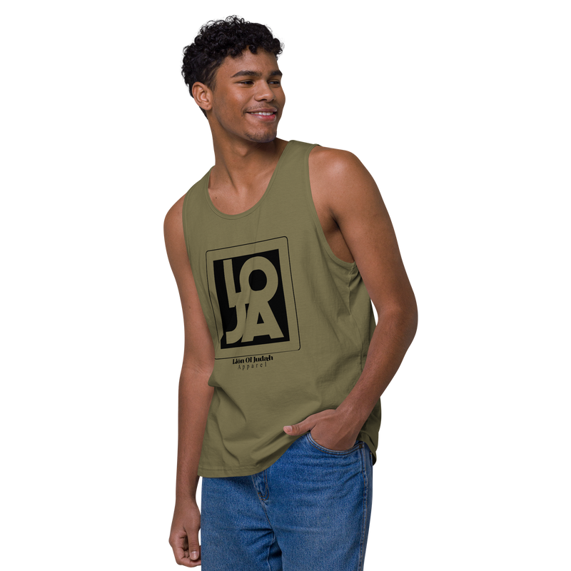 Lion Of Judah Apparel Black Design logo Men’s premium tank top