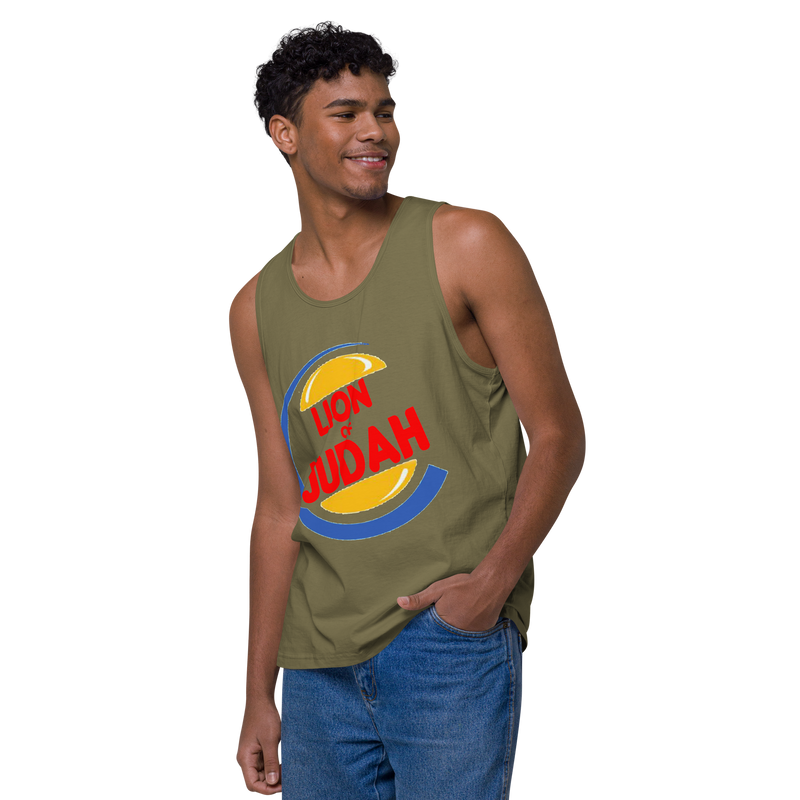 Lion Of Judah (BK) Burger King Spinoff Design Men’s premium tank top