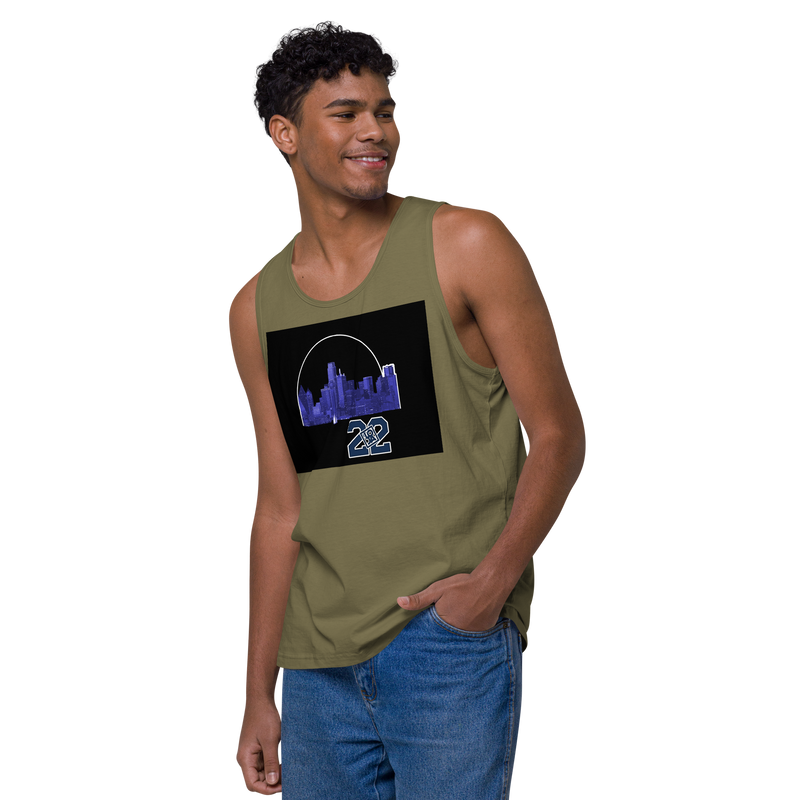Dallas Texas Skyline Design Men’s premium tank top