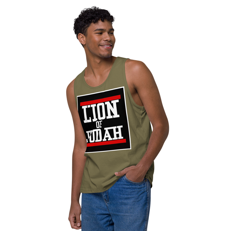 Lion of Judah logo Design Men’s premium tank top