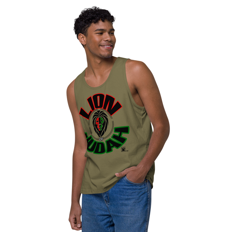 Lion Of Judah Design Men’s premium tank top