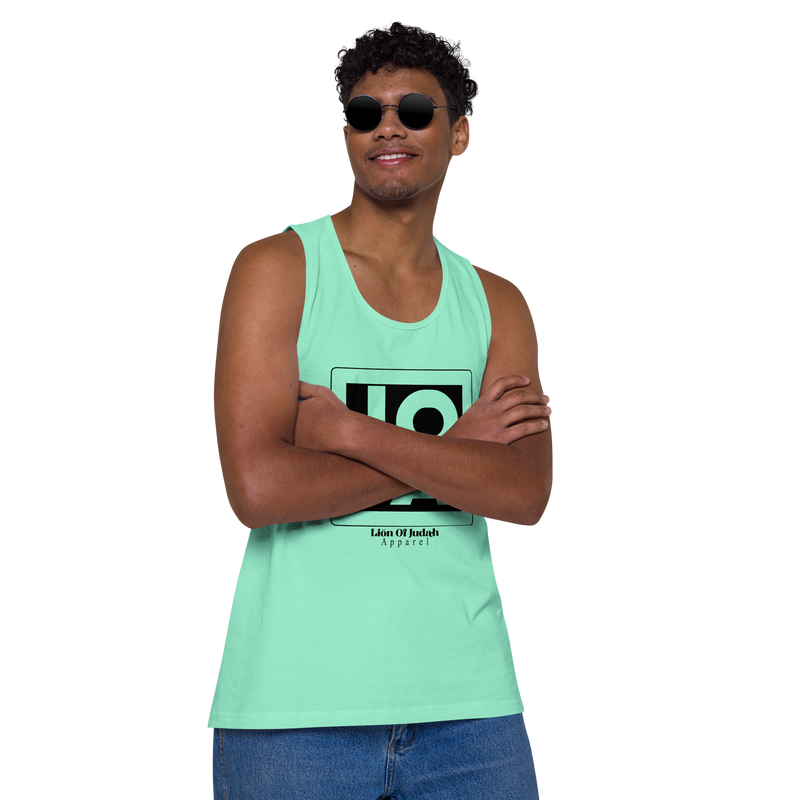 Lion Of Judah Apparel Black Design logo Men’s premium tank top