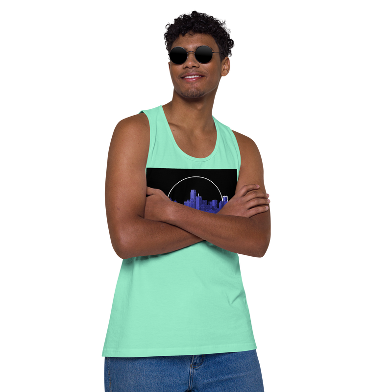 Dallas Texas Skyline Design Men’s premium tank top