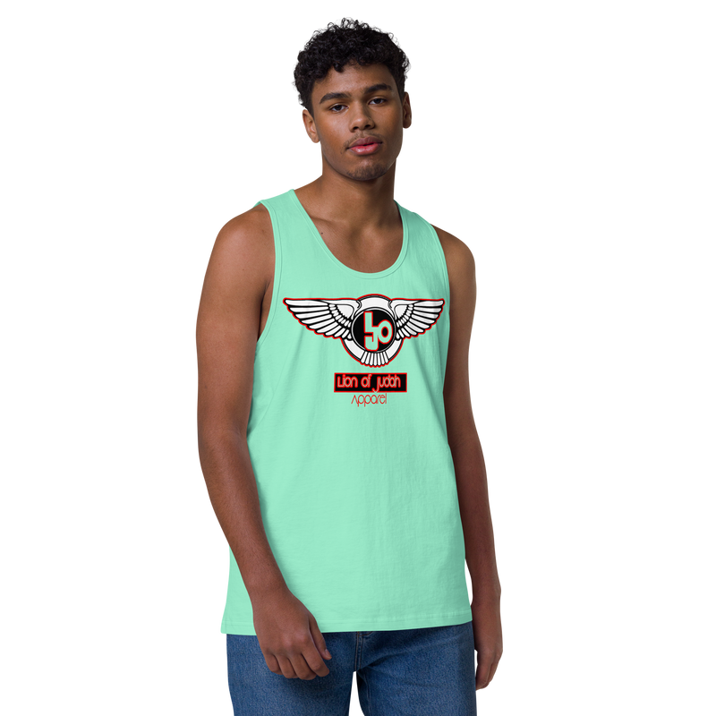 Lion Of Judah Red Design logo Men’s premium tank top