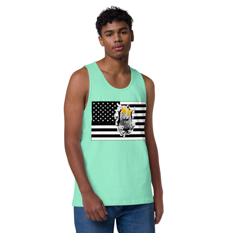 Lion Of Judah Flag Design Men’s premium tank top