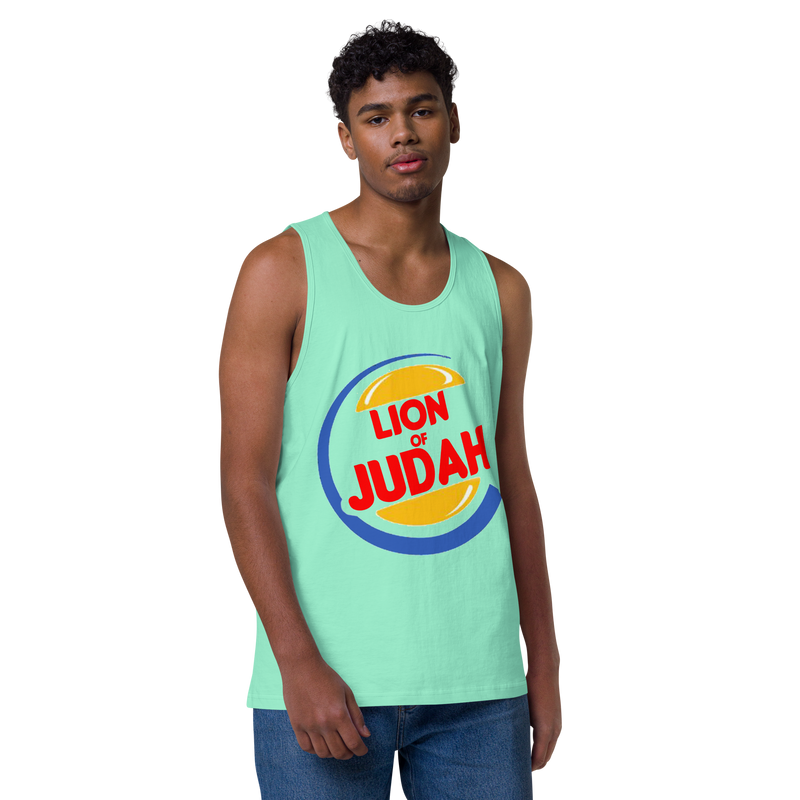 Lion Of Judah (BK) Burger King Spinoff Design Men’s premium tank top
