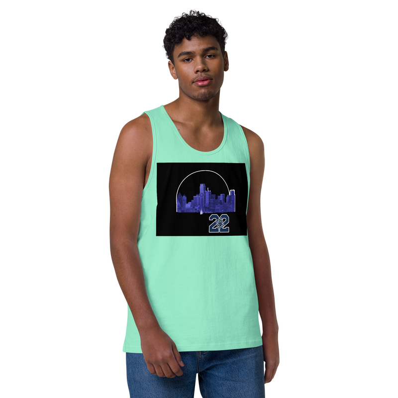 Dallas Texas Skyline Design Men’s premium tank top
