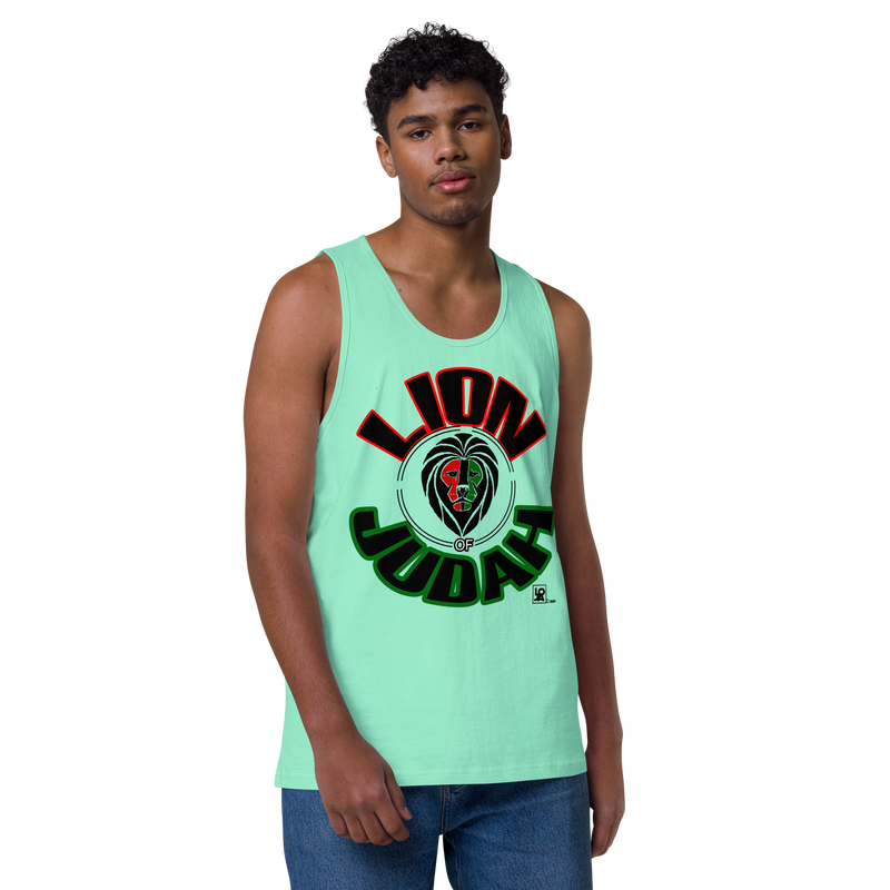 Lion Of Judah Design Men’s premium tank top