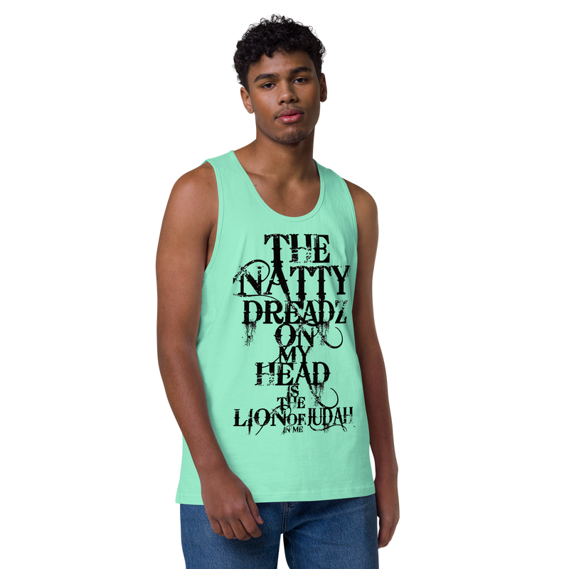 From The Natty Dreadz on my head Lion Of Judah is in me! Men’s premium tank top