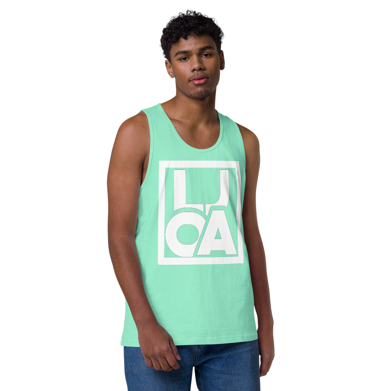 Lion Of Judah Apparel White new logo Men’s Premium Tank Top