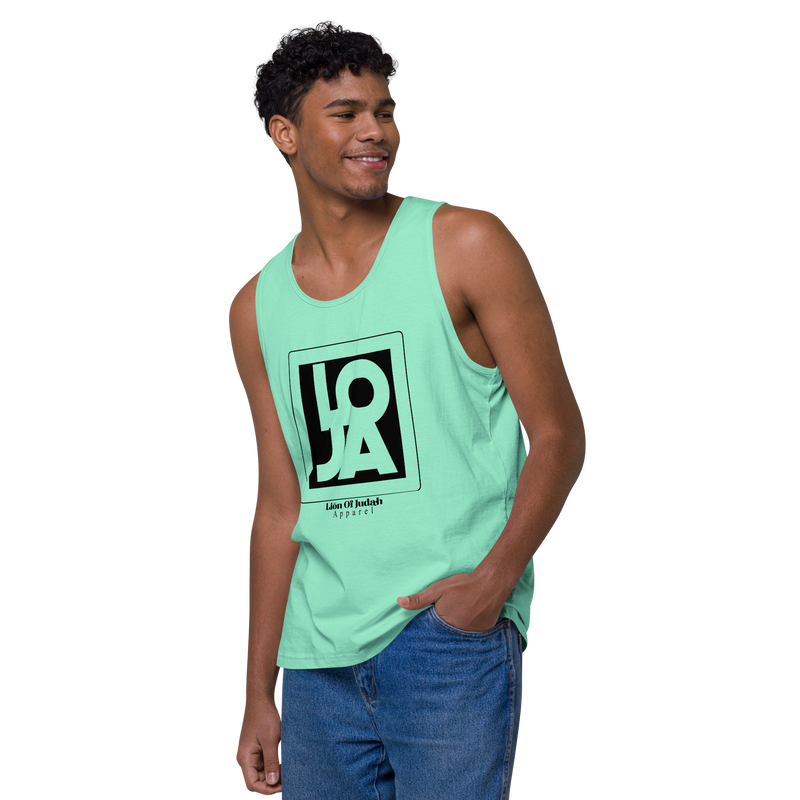 Lion Of Judah Apparel Black Design logo Men’s premium tank top