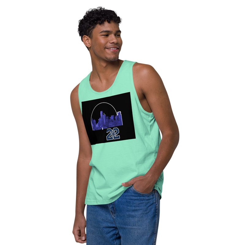 Dallas Texas Skyline Design Men’s premium tank top