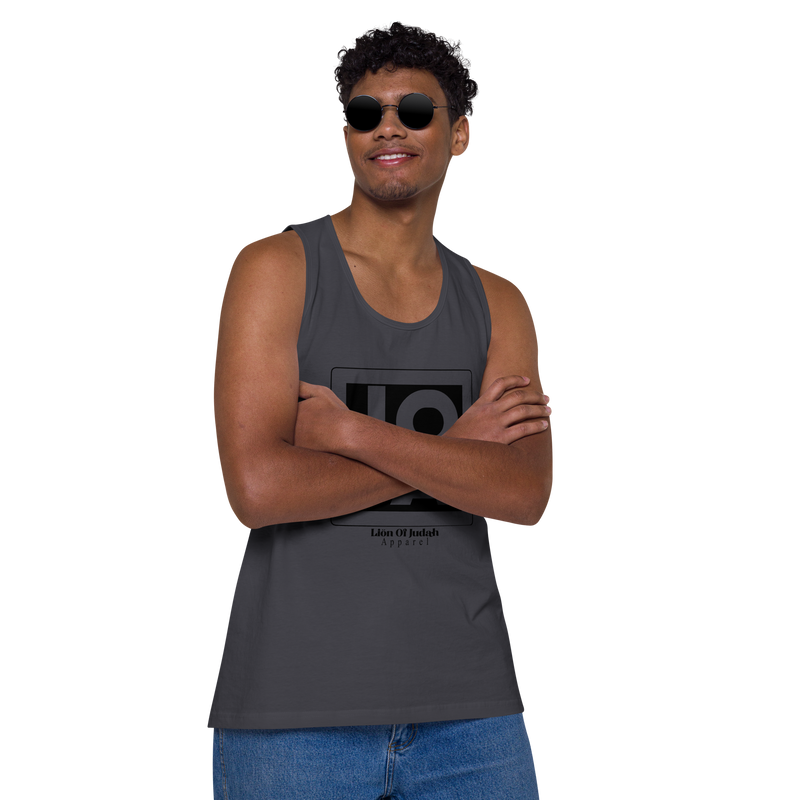 Lion Of Judah Apparel Black Design logo Men’s premium tank top